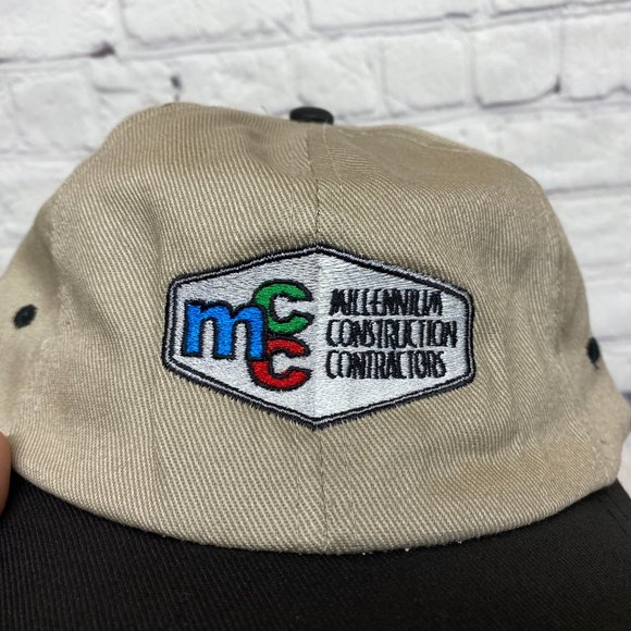 Vintage Hat Cap Strap Back Brown Black MCC Millennium Construction Contractors - Picture 6 of 8